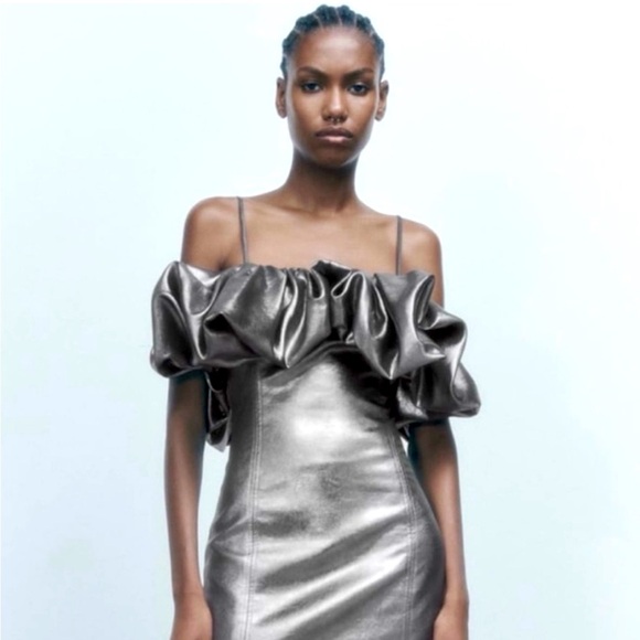 💫Zara HOLIDAY METALLIC DRESS🛍️ - Picture 1 of 11